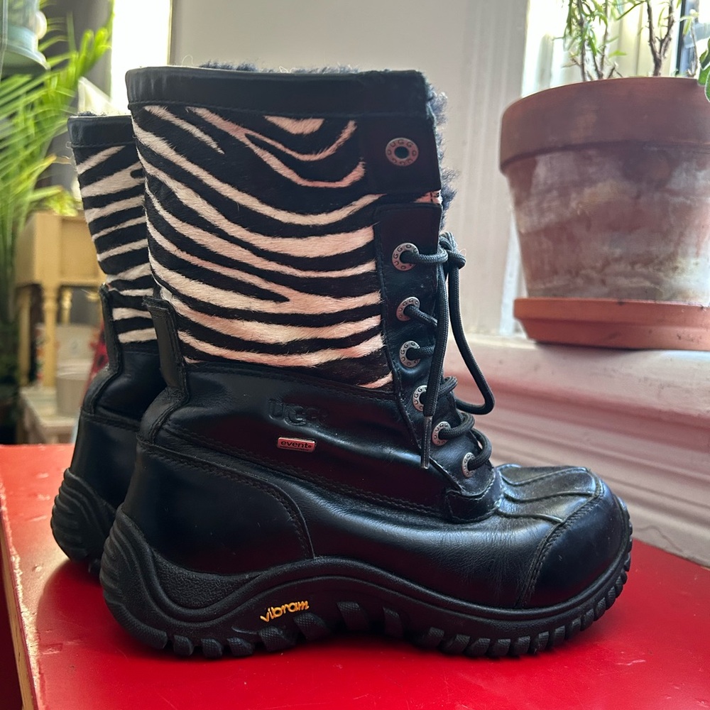 UGG Black and White Zebra Pattern Boots